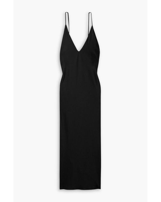 Leset Black Barb Washed-satin Maxi Dress