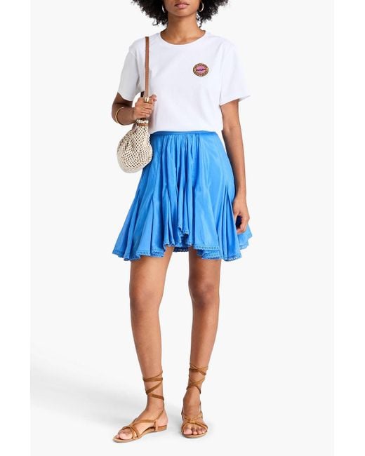 Isabel Marant Blue Griselda Cotton And Silk-blend Voile Mini Skirt