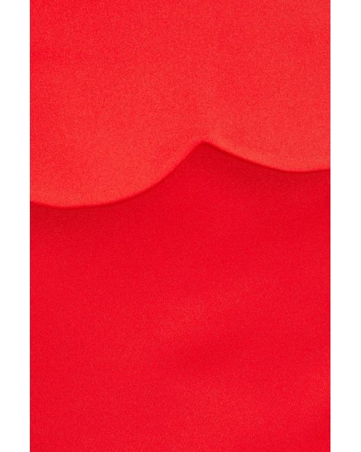Rasario Red Trägerloses maxikleid aus twill mit muschelsaum