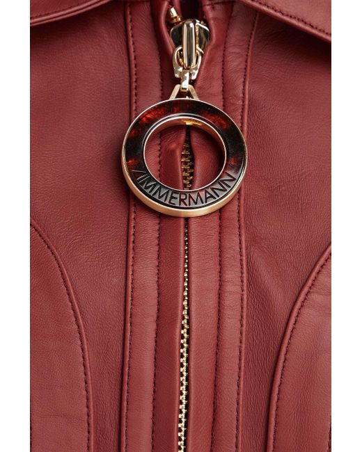 Zimmermann Red Cropped Leather Jacket