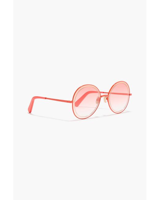 Zimmermann Pink Round-Frame Metal Sunglasses