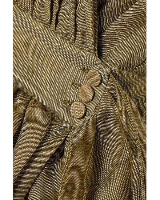 Altuzarra Green Wickelkleid "canna" aus gaze aus einer leinen-seidenmischung mit drapierung