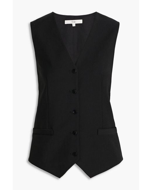 Tibi Black Crepe Vest
