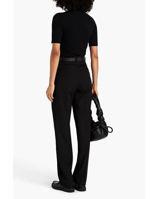 Nili Lotan Black Wool Straight-leg Pants