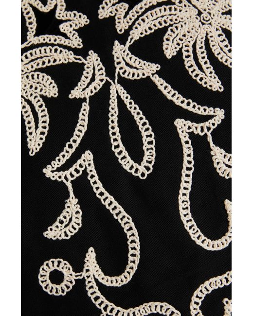 Maje Black Embroidered Cotton Top