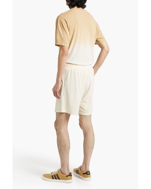 Frescobol Carioca White Augusto Cotton, Lyocell And Linen-blend Terry Drawstring Shorts for men