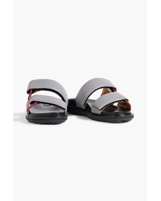 Marni Purple Two-tone Padded Leather Sandals