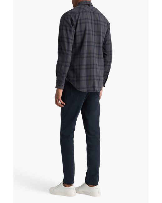 Rag & Bone Blue Checked Cotton-Flannel Shirt for men