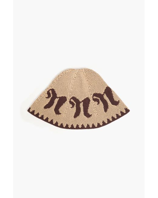 Nanushka Natural Jacquard-knit Cotton-blend Bucket Hat