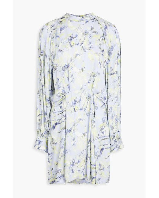 IRO White Minikleid aus webstoff mit print und falten