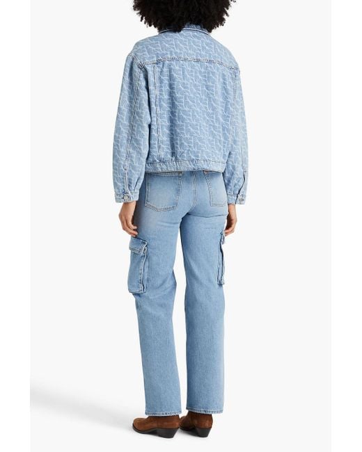 Ba&sh Blue Jeansjacke mit print