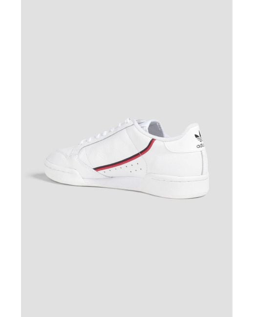 Adidas Originals White Continental 80 Perforated Leather Sneakers for men