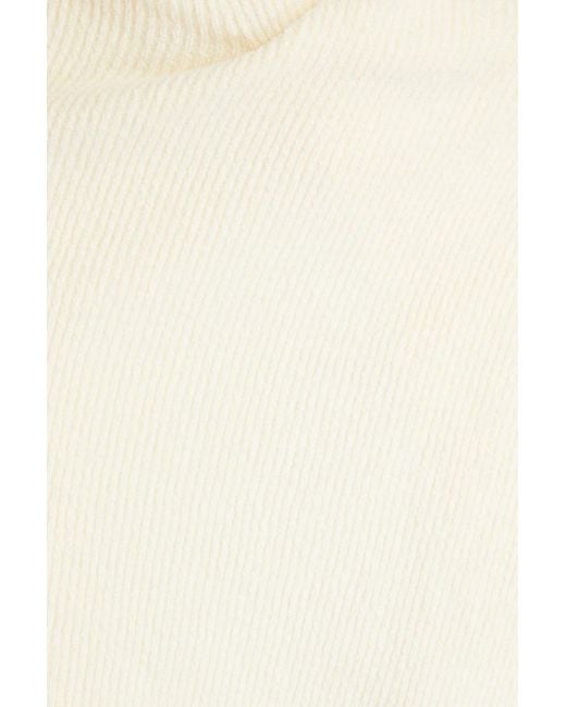 Jacquemus White Bagnu Wrap-effect Ribbed Cotton-blend Mini Skirt