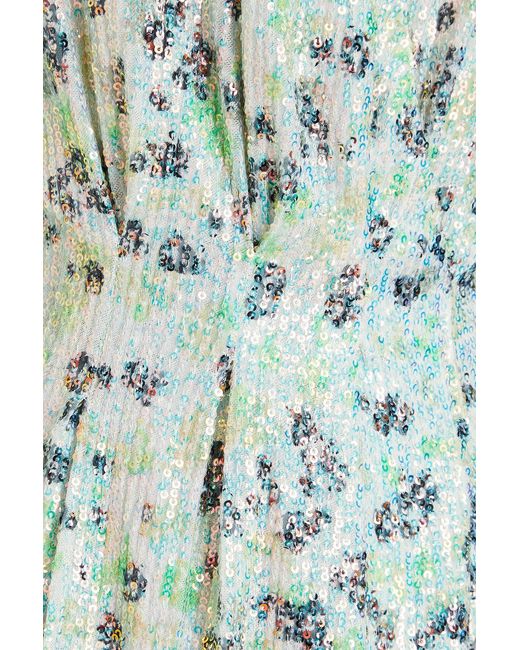 Stine Goya Blue Cille Sequined Printed Jersey Mini Dress