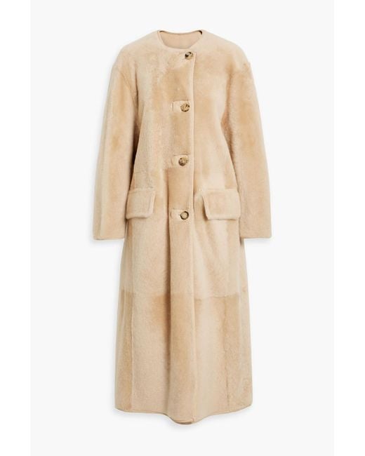 Max Mara Natural Talamo Reversible Shearling Coat