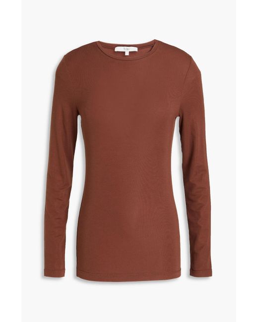 Tibi Brown Lyocell-blend Jersey Top