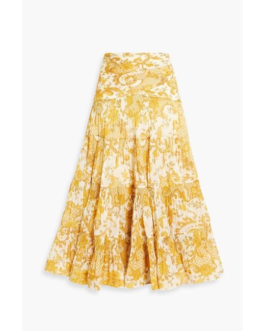 スカート ZIMMERMANN Woman Skirt Yellow Cream 1745SRS251 CRM Zimmermann High Tide Nautical Skort in Yellow & Cream Stripe