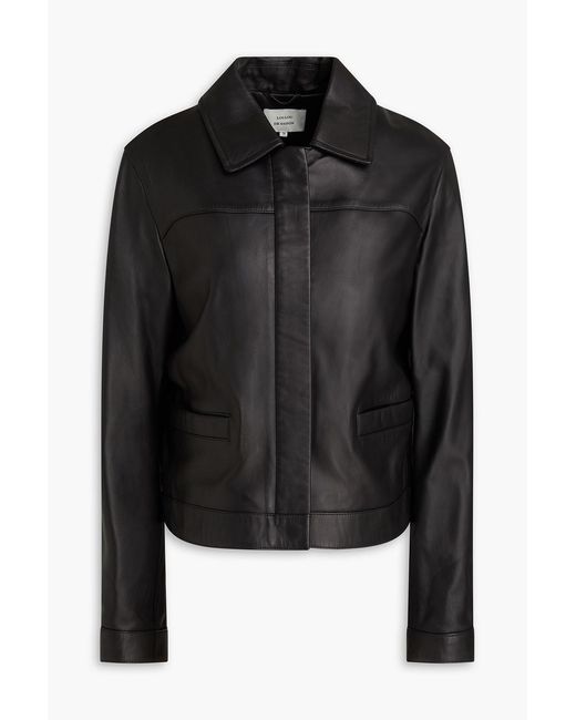 Loulou de Saison Black Ascot Leather Jacket