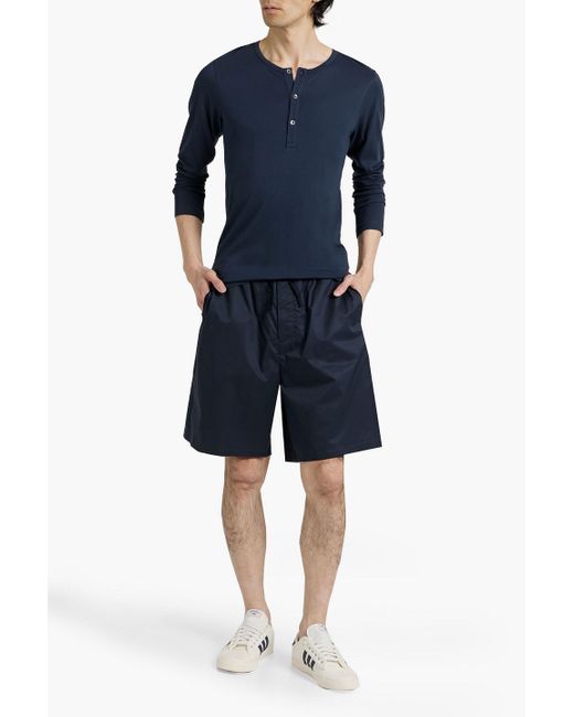 Rag & Bone Blue Irving Cotton-Blend Poplin Drawstring Shorts for men