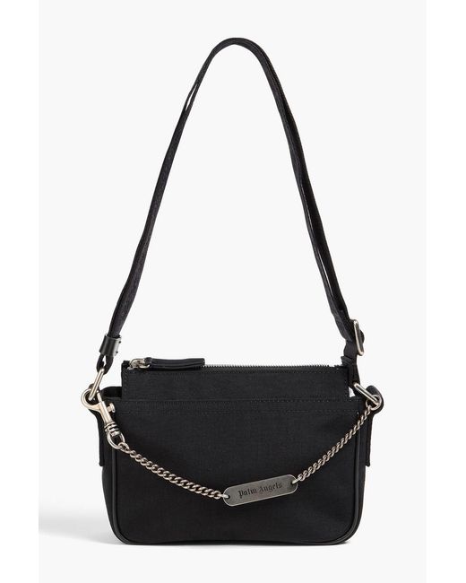 Palm Angels Black Canvas Messenger Bag for men