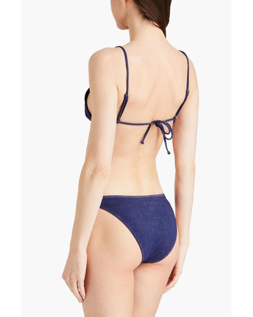 Onia Blue Triangle Bikini Top