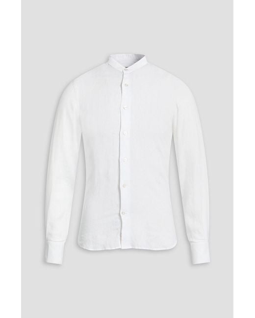 Canali White Linen Shirt for men