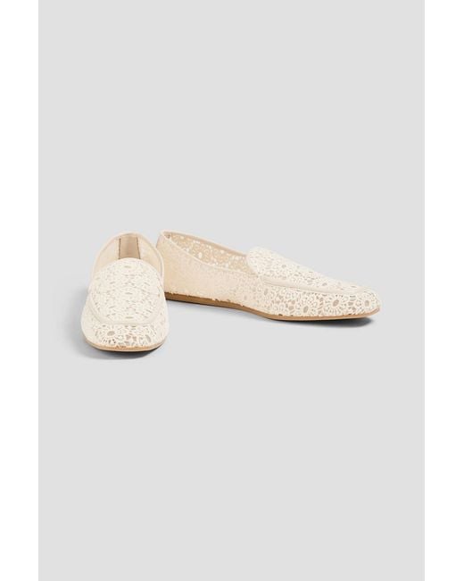 Stuart Weitzman Natural Lee Lace Loafers