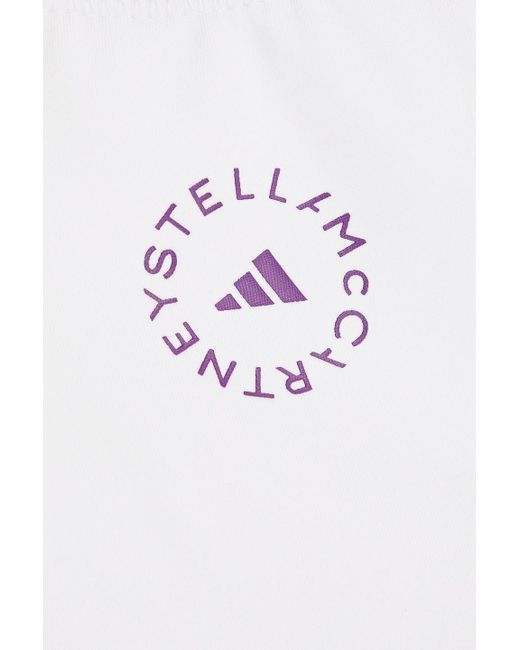 Adidas By Stella McCartney White Sport-bh aus stretch-material mit applikationen