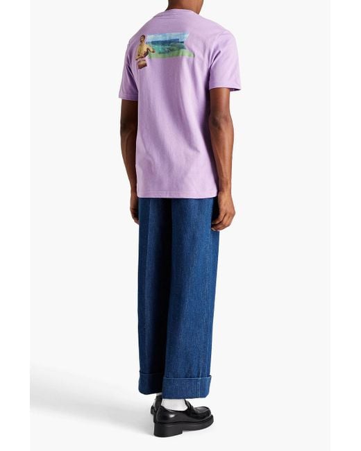 Acne T-shirt aus baumwoll-jersey mit print in Purple für Herren