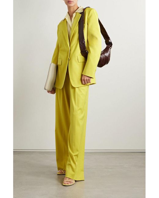 Another Tomorrow Yellow Oversized-blazer aus einer wollmischung