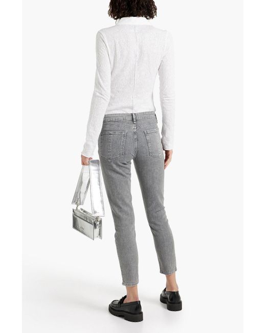 Rag & Bone Gray Cate Cropped Mid-rise Skinny Jeans