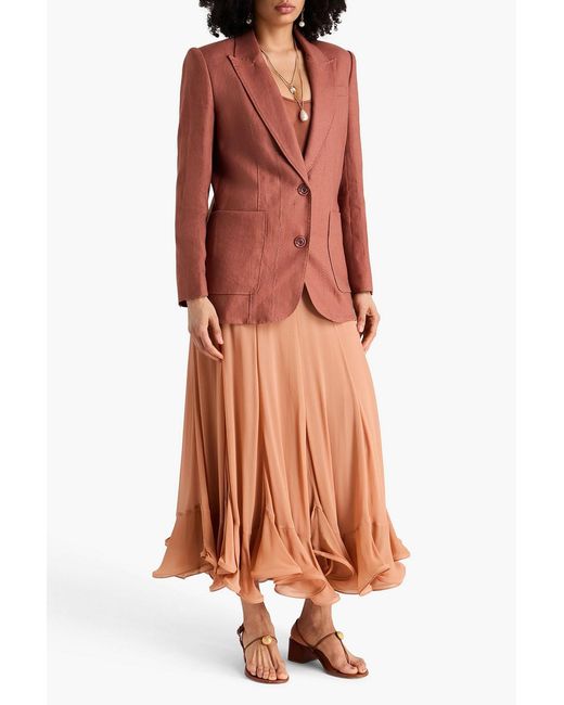 Zimmermann Brown Linen Blazer