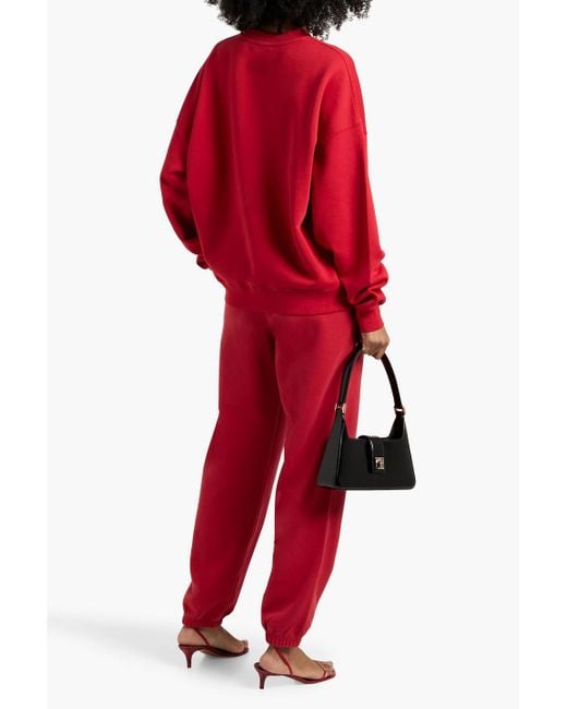Anine Bing Miles Embroidered Cotton-Fleece Sweatshirt