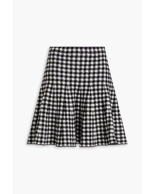 Sandro White Gingham Jacquard-knit Mini Skirt