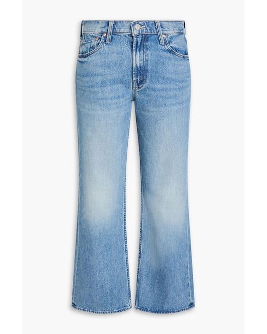 Mother Blue Bookie Flood Mid-Rise Bootcut Jeans