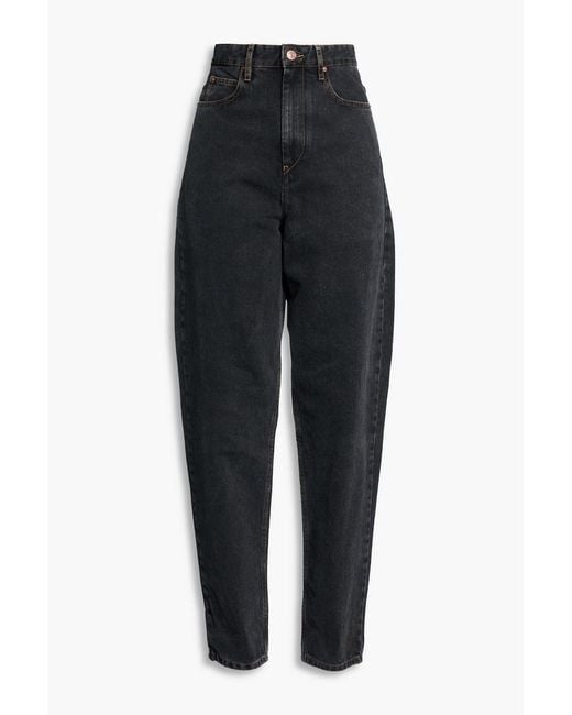 Isabel Marant Black Corsy High-Rise Tapered Jeans