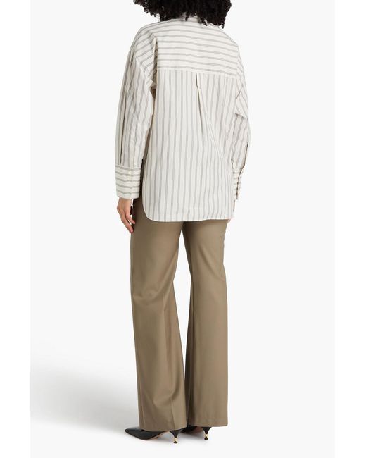 A.Emery White Linter Striped Cotton-Poplin Shirt