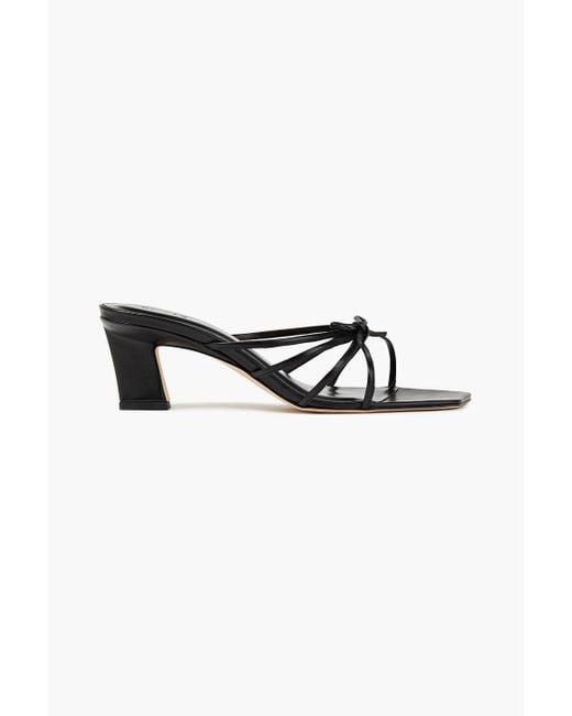 By Far Black Marissa Bow-embellished Leather Sandals