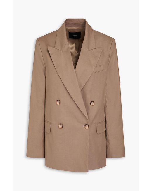 Joseph Brown Jaden Double-Breasted Linen-Blend Twill Blazer