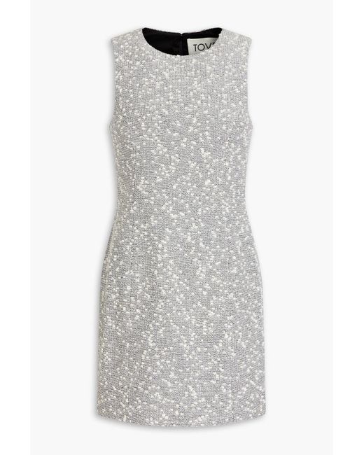 TOVE Gray Eve Slub Cotton-blend Mini Dress
