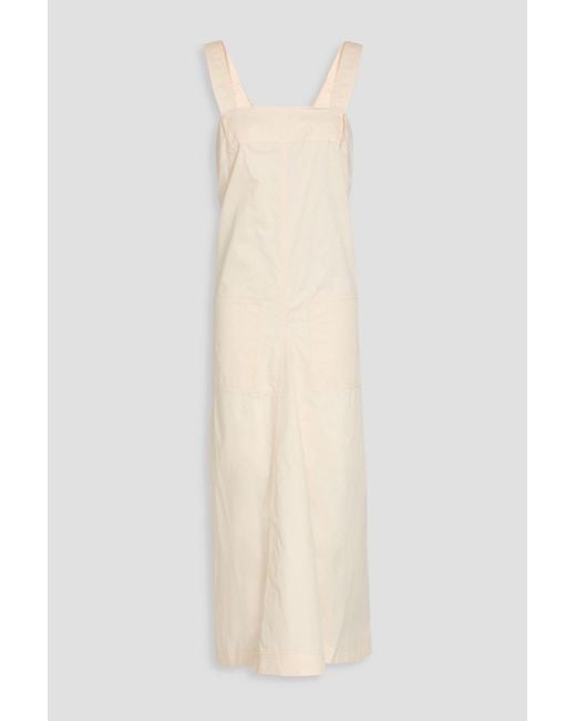 Tibi White Pleated Cotton Midi Dress