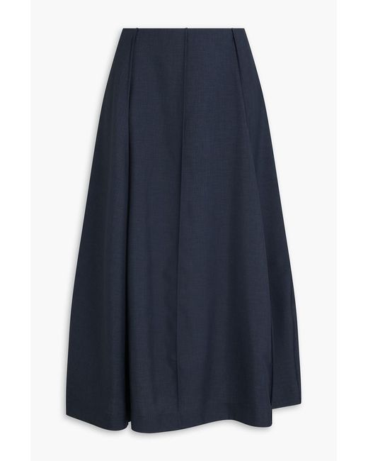 Theory Blue Parachute Twill Midi Skirt