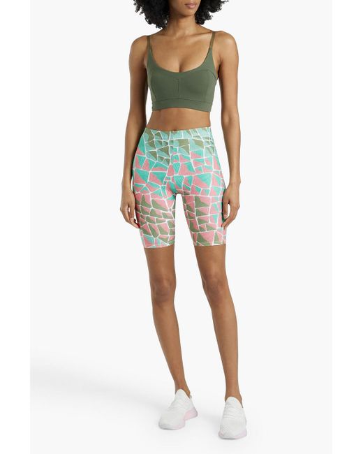 Emilio Pucci Green Printed Stretch-jersey Cycling Shorts