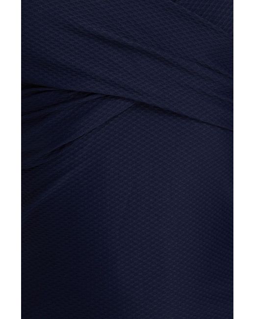 Heidi Klein Blue Corsica bandeau-badeanzug aus stretch-piqué