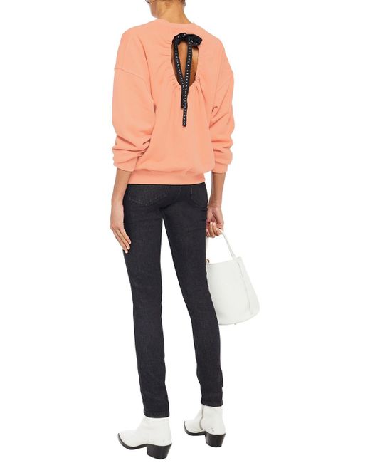 Victoria Beckham Pink Cutout French Cotton-terry Sweatshirt