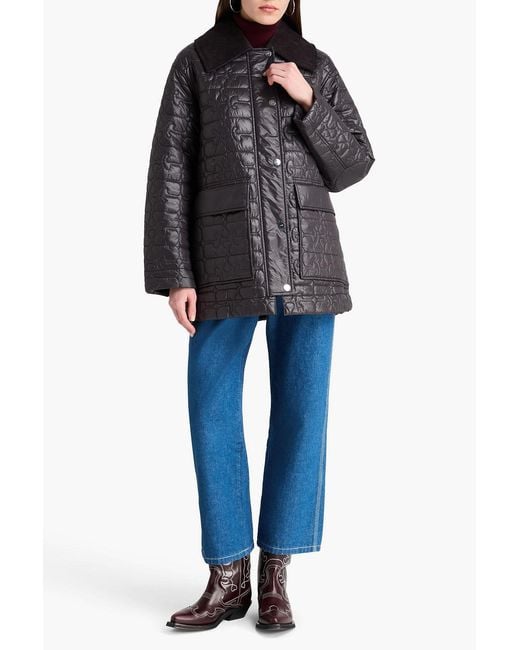 Ganni Black Quilted Shell Jacket