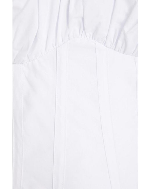Nicholas White Dolma Gathered Cotton-poplin Maxi Dress