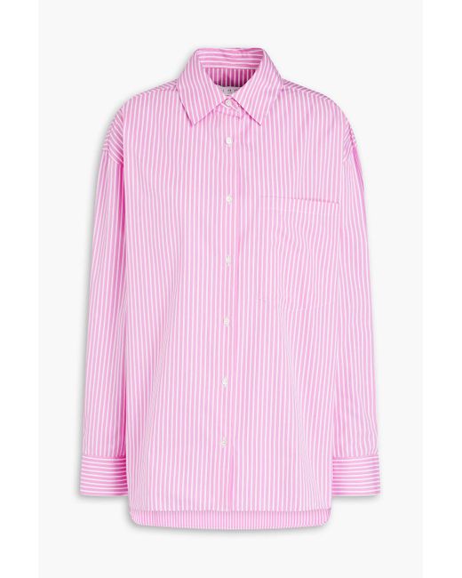 IRO Pink Yara Striped Cotton-poplin Shirt