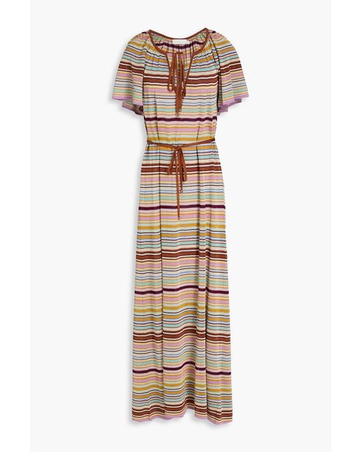 Zimmermann Multicolor Metallic Striped Intarsia-Knit Maxi Dress