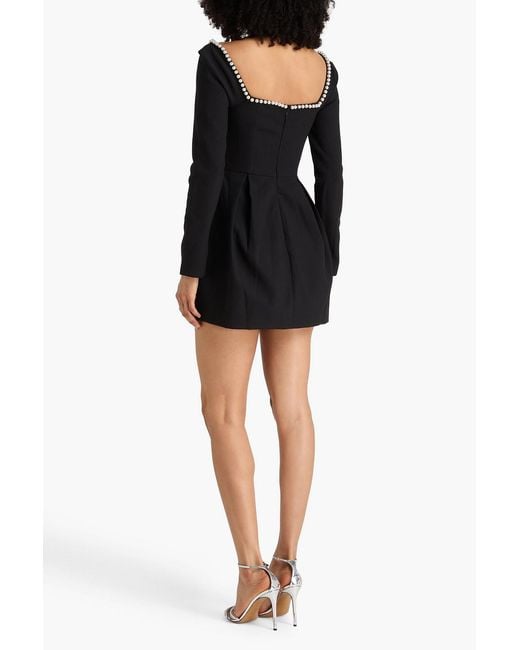 Odd Muse Black Bead-embellished Crepe Mini Dress
